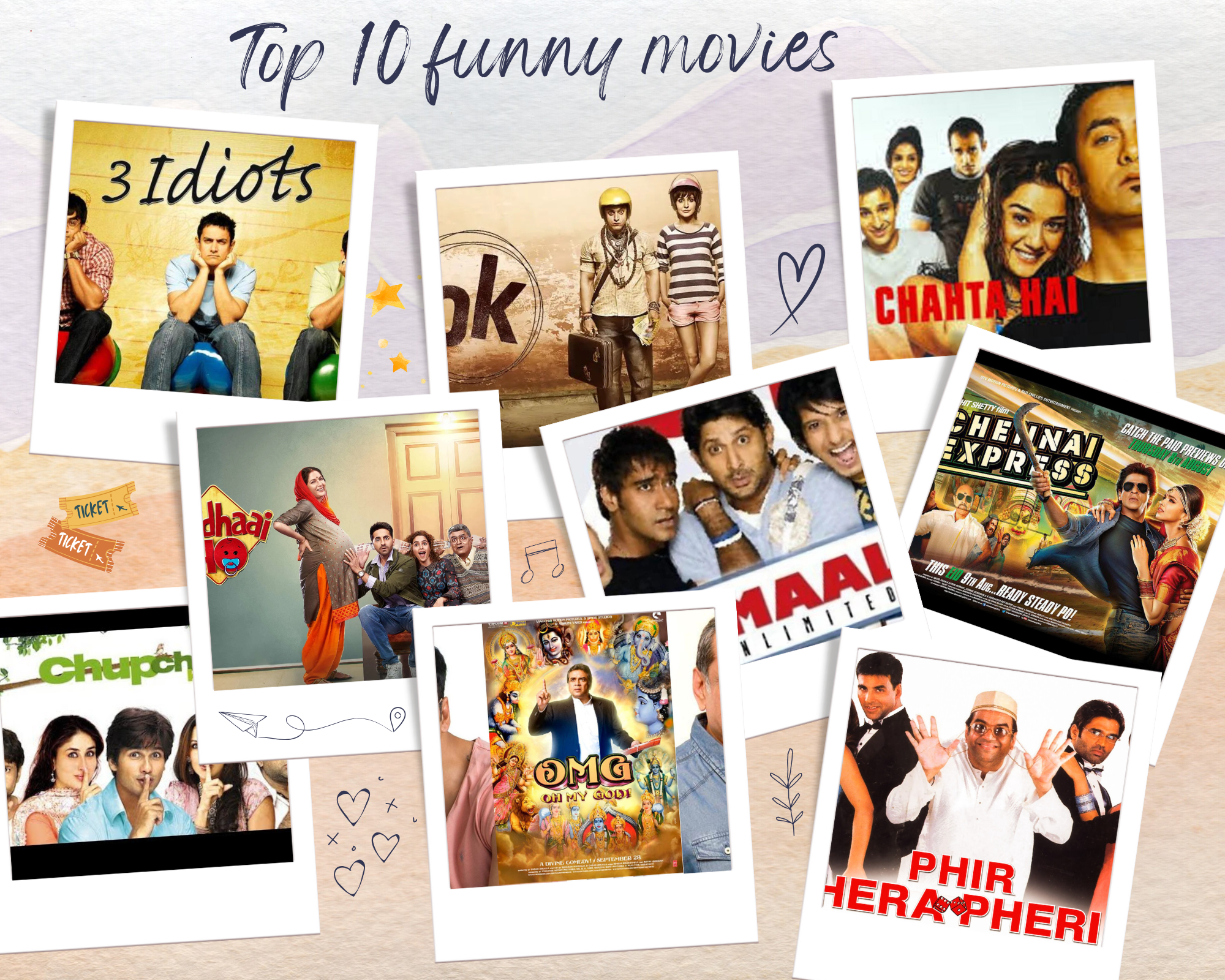हंसी के फव्वारे: टॉप 10 मजेदार हिंदी फिल्में